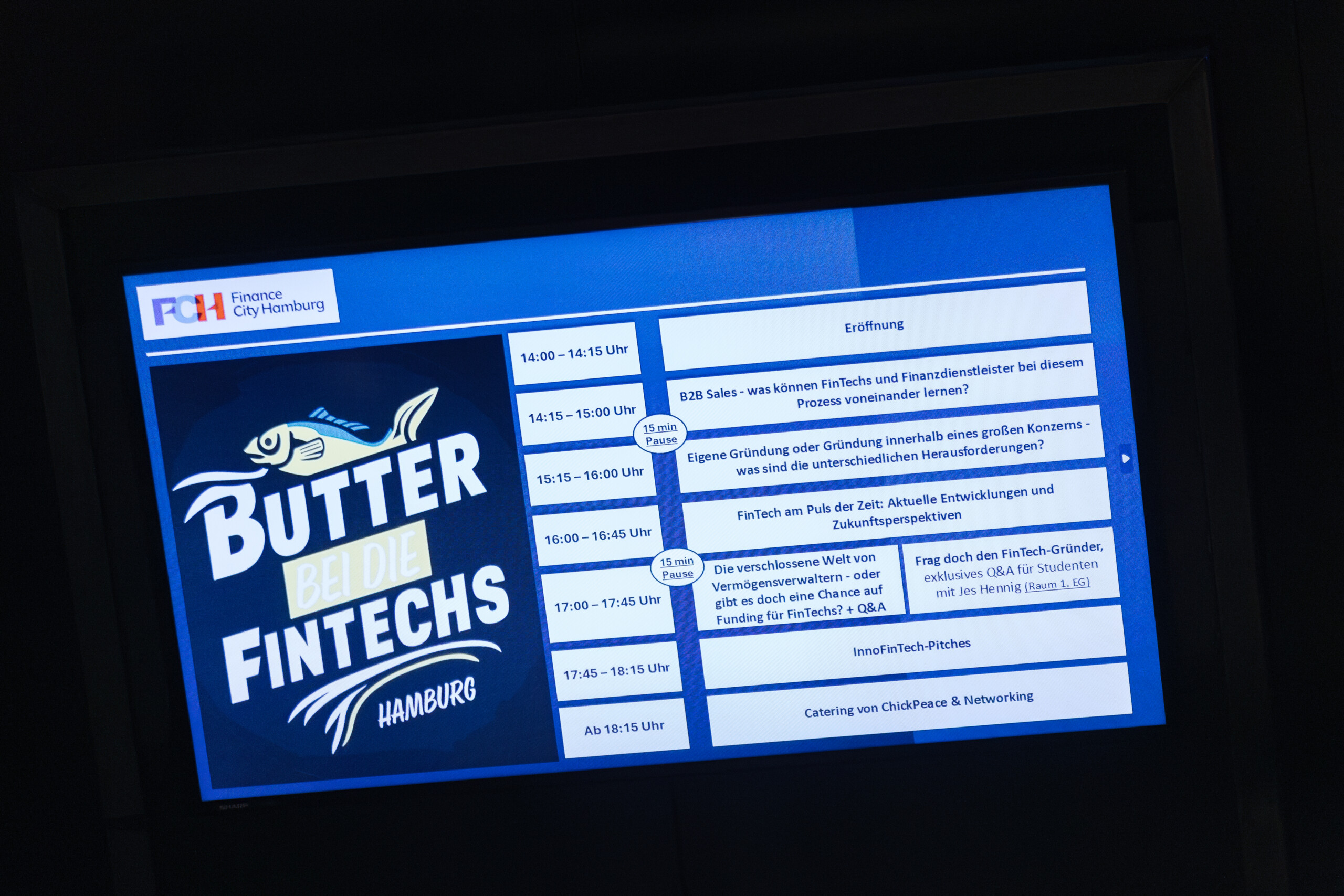 Screen-Foto von der Agenda des Fintech Day 2024