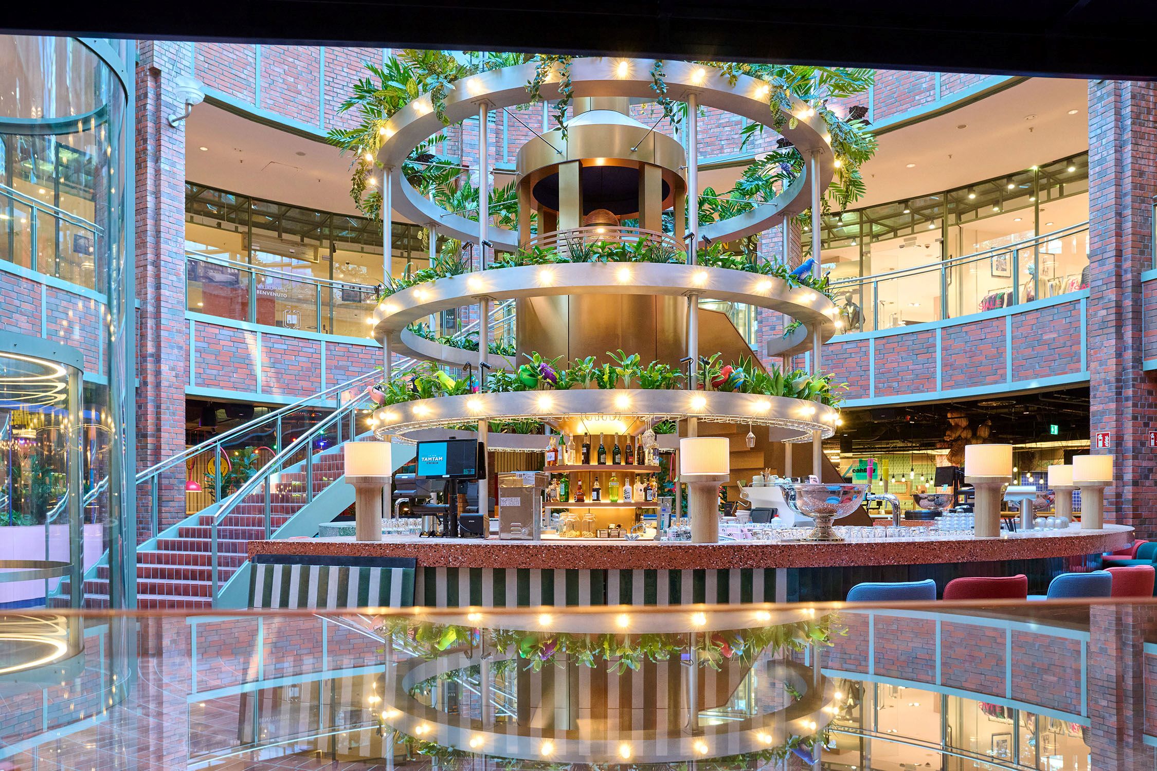 View of the large rotunda of Hamburg's Hanseatic quarter