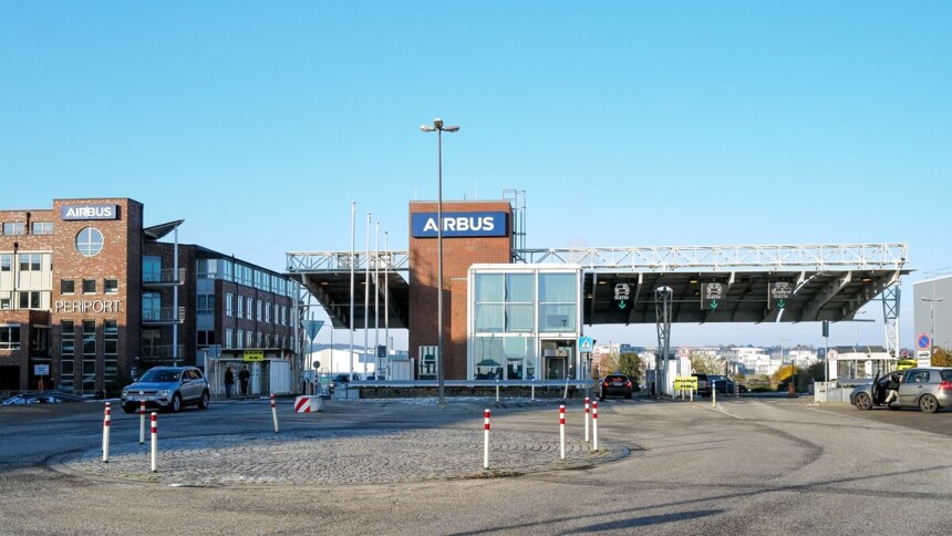 Airbus-Werk am Flughafen Hamburg Finkenwerder