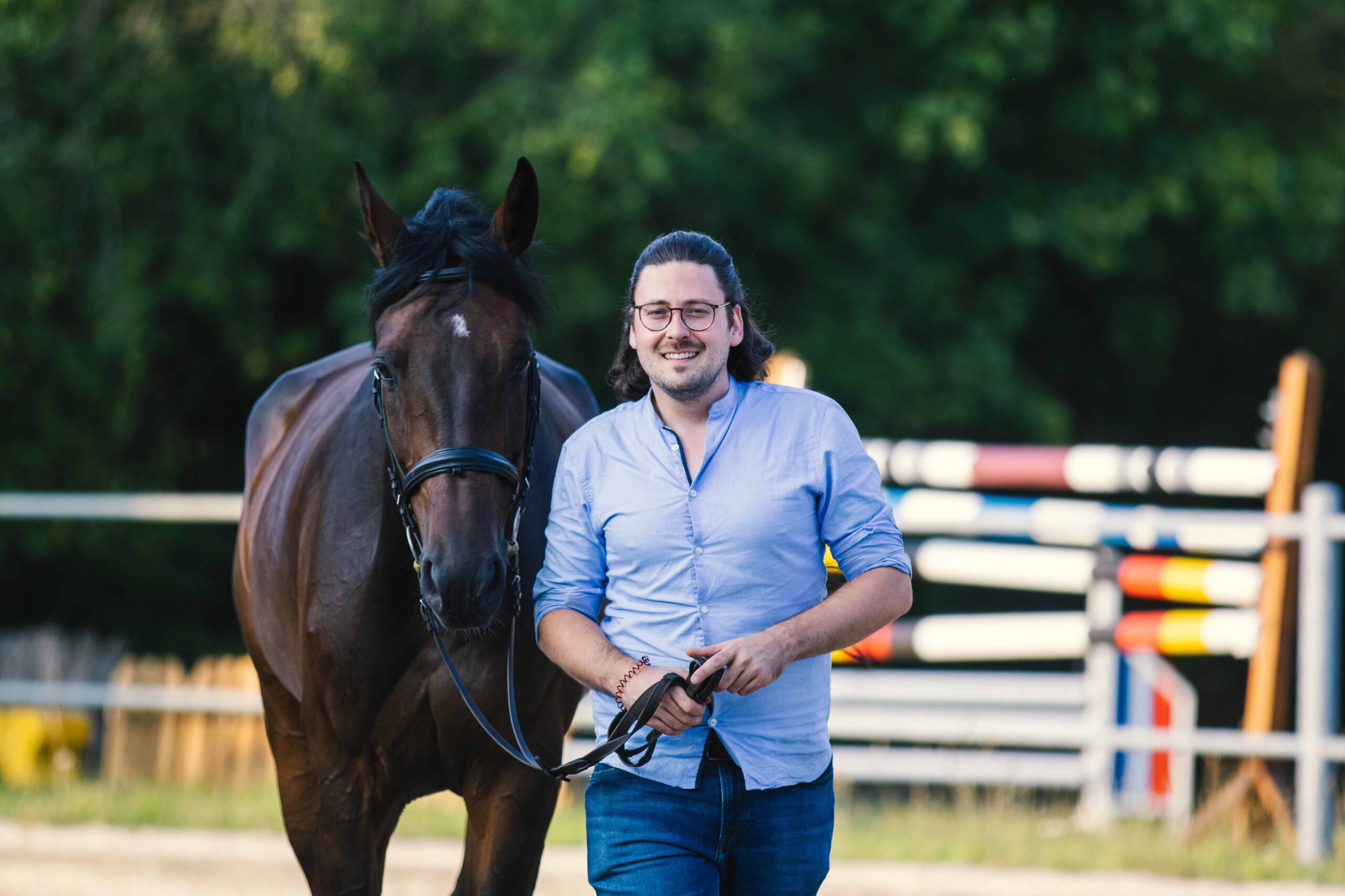 David Harder, Gründer der Animalytics GmbH, mit Pferd