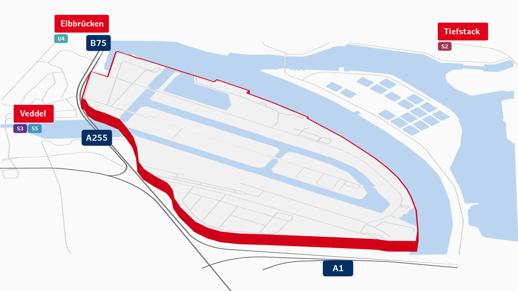 Infographic on traffic links in the Peute industrial and commercial location