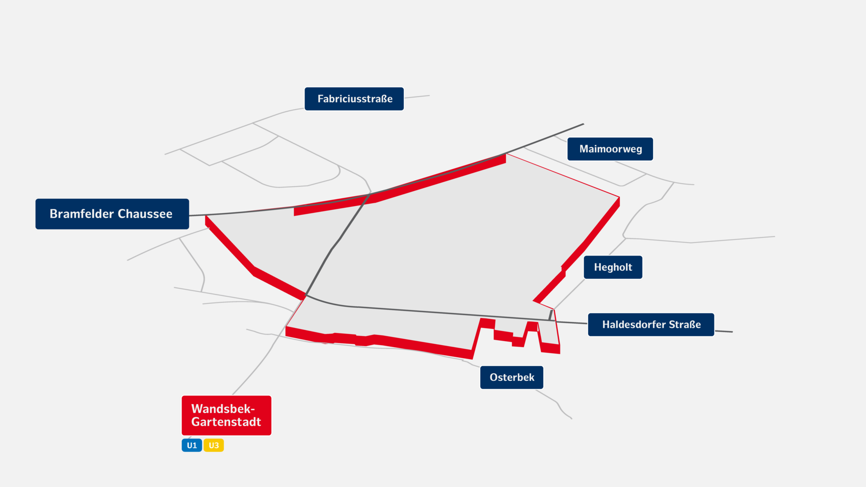 Infographic on traffic links in the Bramfeld industrial area