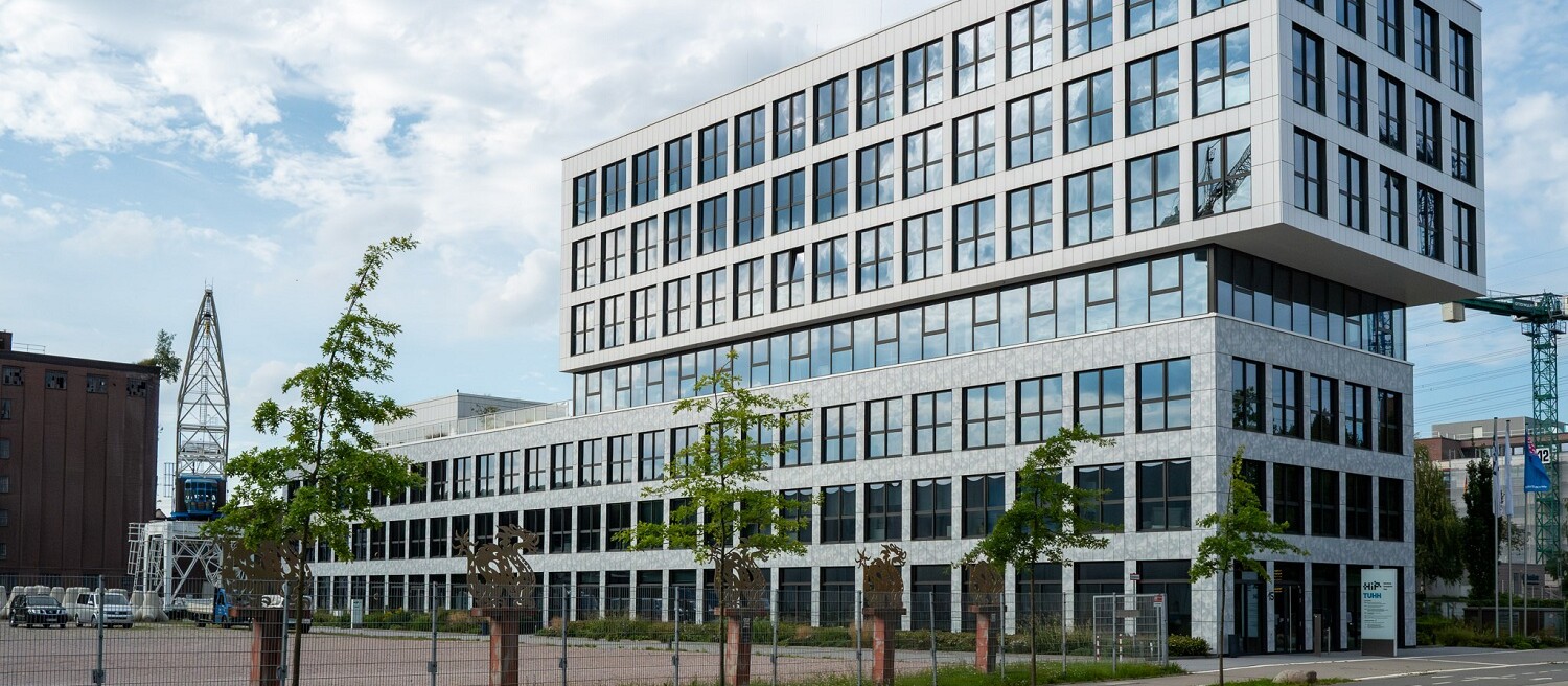 Modern office building in the Harburg seaport industrial and commercial area