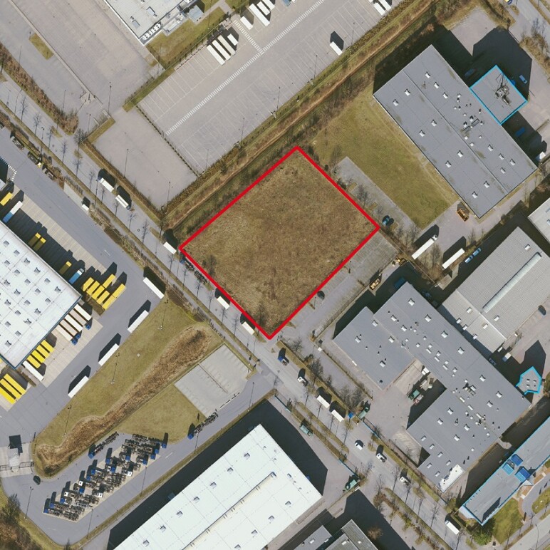 Aerial view municipal commercial space Wilhelm-Iwan-Ring (south)