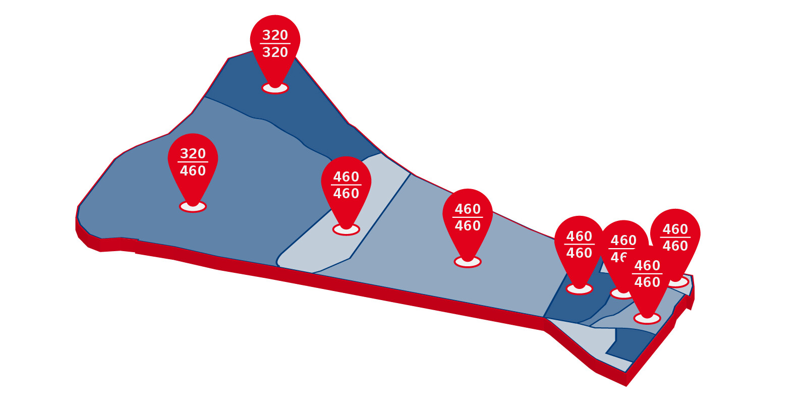 Infographic on the standard land values in the Harburg seaport industrial and commercial area