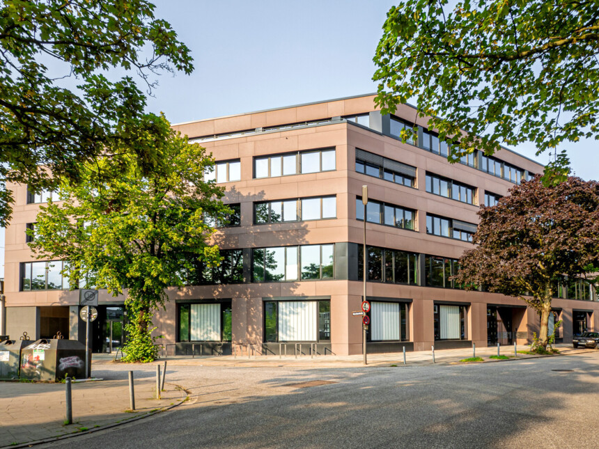 Front view of the commercial building Built in Barmbek