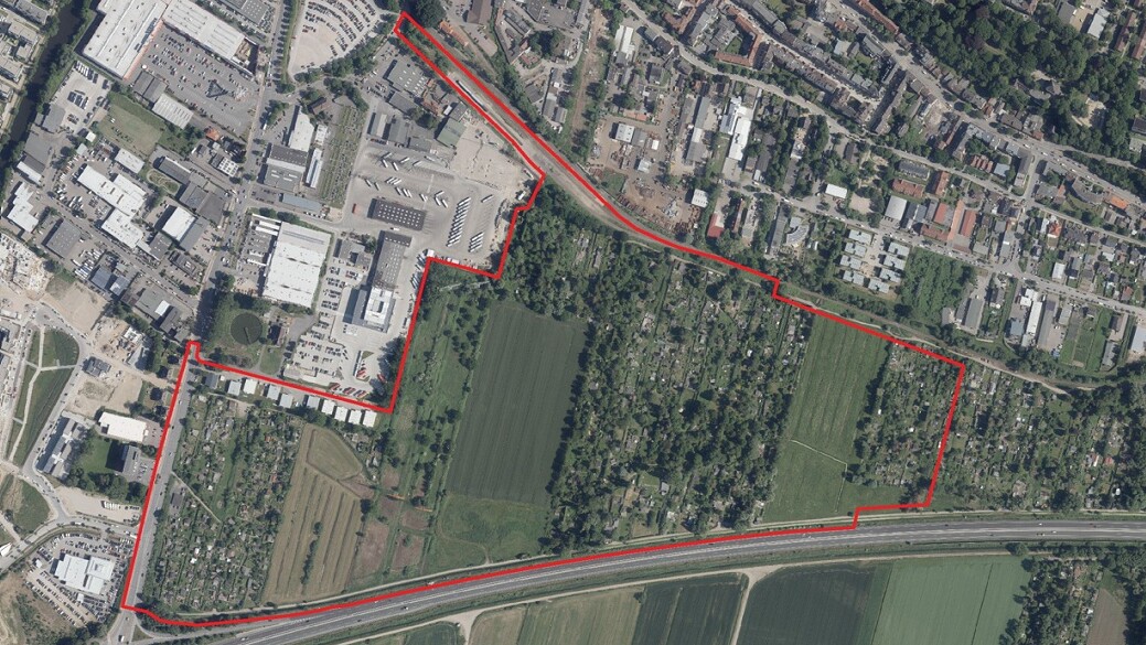 Aerial view of Bergedorf Innovation Park / Curslacker Neuer Deich