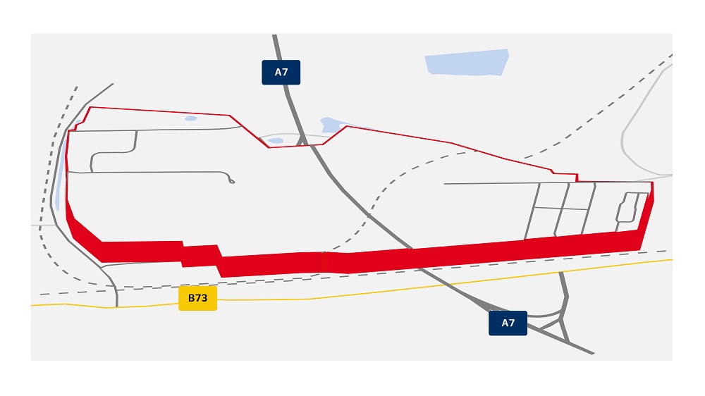 Infografik  zur Verkehrsanbindung des Industriegebiets Hausbruch/Bostelbek