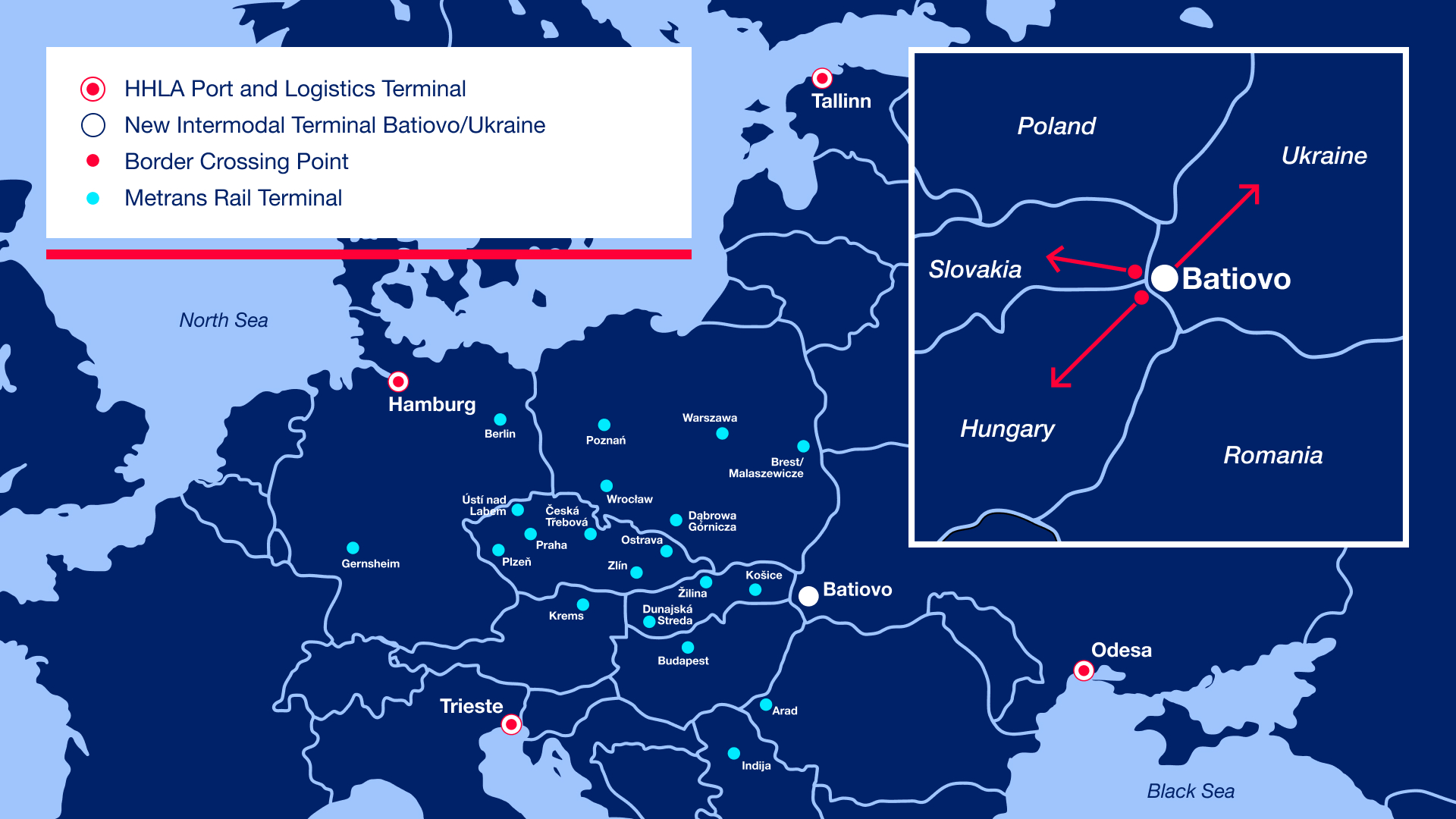 Eurobridge Terminal borders on EU members Hungary and Slovakia