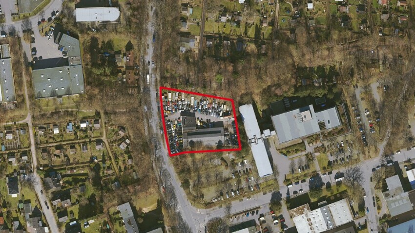 Städtische Gewerbegrundstücke für Gewerbeimmobilien: Luftbild Langenhorner Chaussee 428