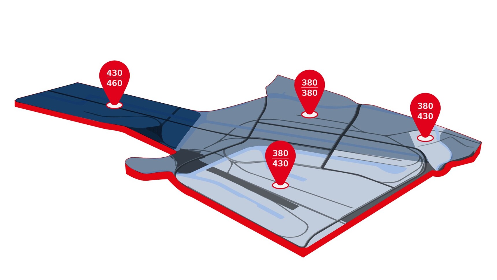 Infographic on standard land values in the Billbrook/Rothenburgsort industrial area