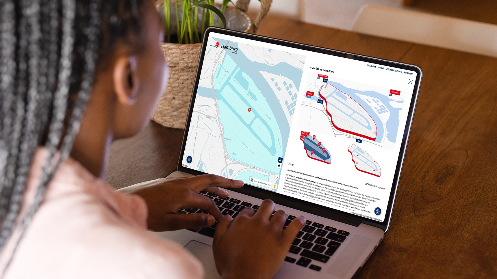 Interactive map of the most important industrial locations in Hamburg