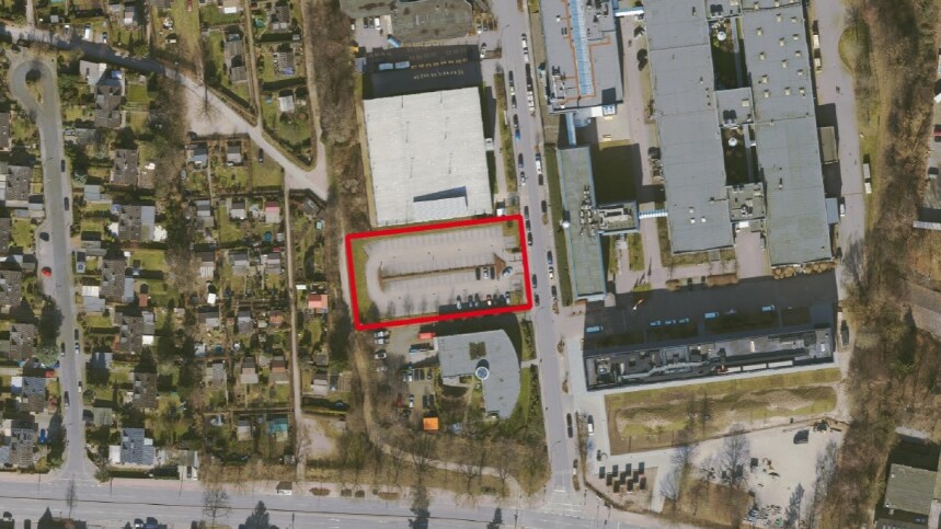 Städtisches Gewerbegrundstück für Gewerbeimmobilien: Luftbild Hellgrundweg