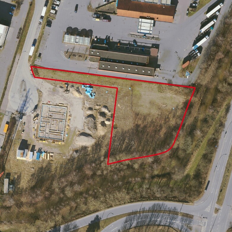 Aerial view municipal commercial space Wilhelm-Iwan-Kehre