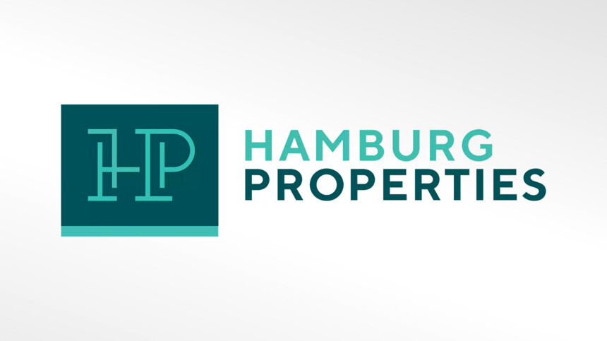 Logo Makler Hamburg Properties auf hellgrauem Hintergrund