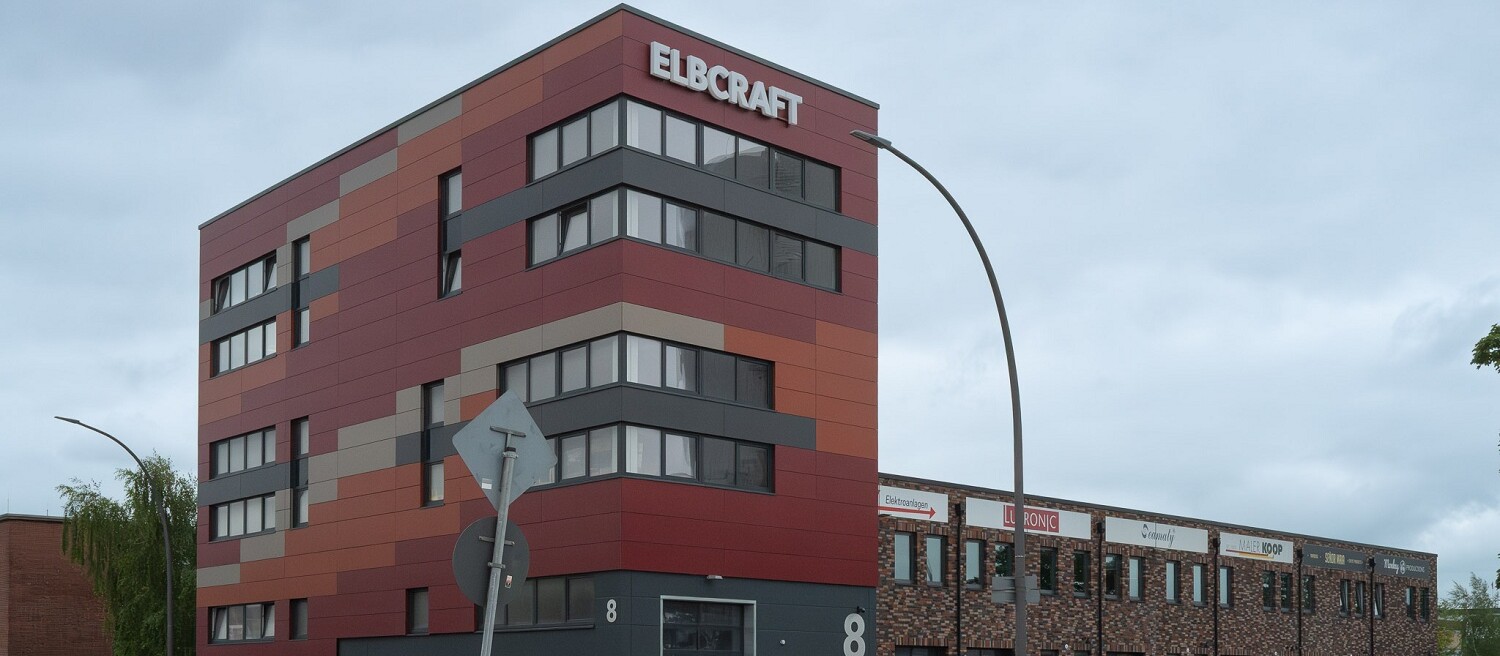 Elbcraft Immobilien GmbH & Co. KG has completed its new office and warehouse building at Peutestraße 8 in 2023.