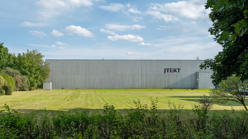 Unused open space in front of the hall building of JTEKT, a company from the automotive industry