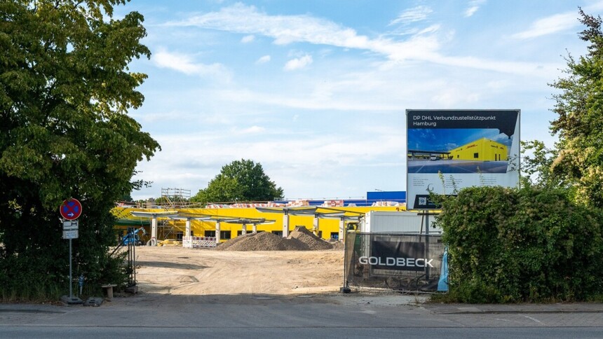 Site for the planned Deutsche Post delivery hub in the Bragkoppelweg industrial area