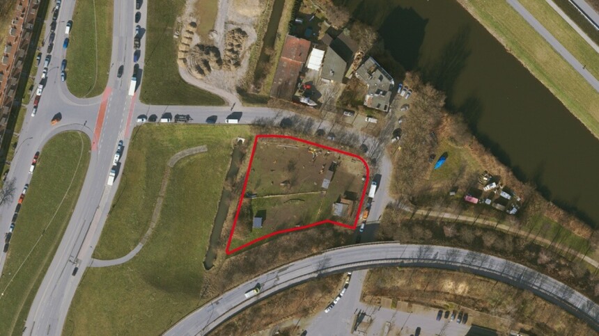 Luftbild der städtischen Gewerbefläche Ernst-August-Stieg (Hafenrandstraße)