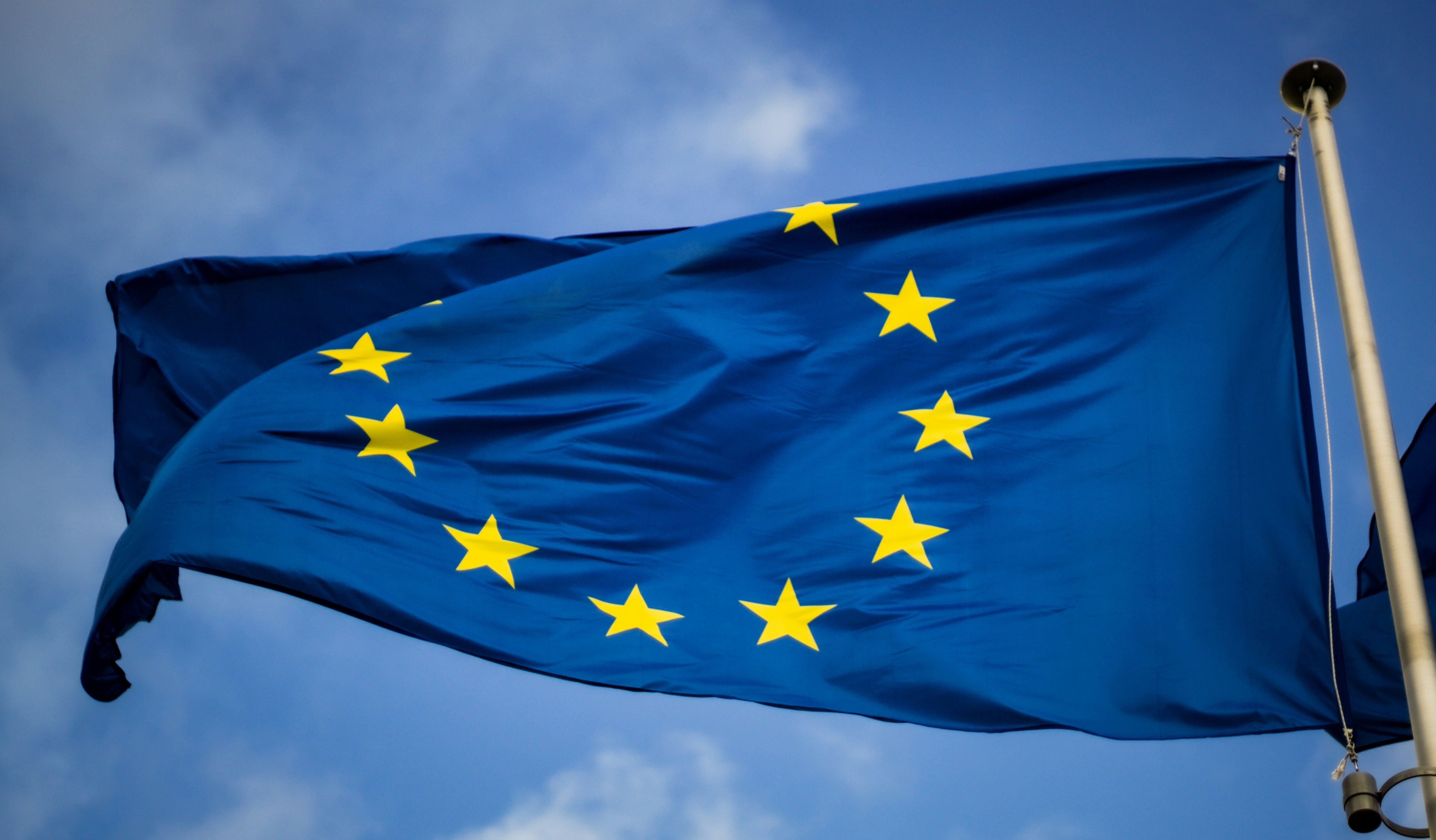 European flag waving in the wind