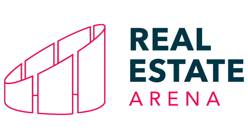 Logo der Real Estate Arena auf weißem Hintergrund.