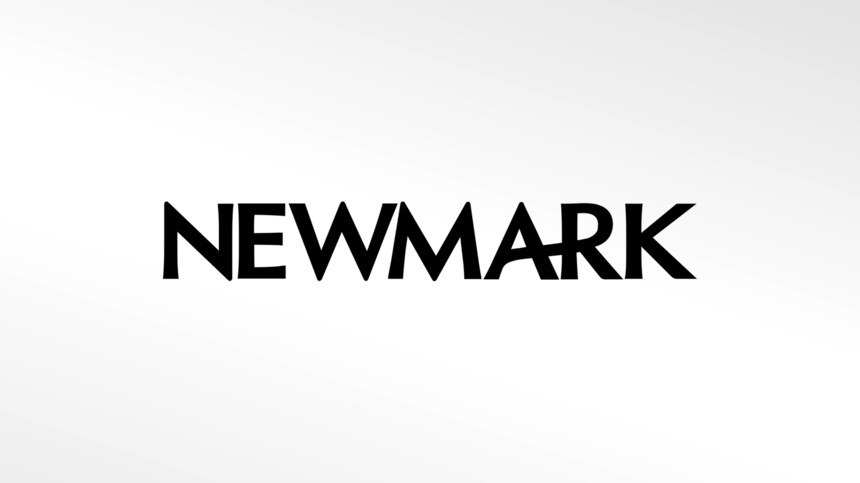 NEWMARK Logo of Newmark, provider of commercial and investment real estate, on a light gray background