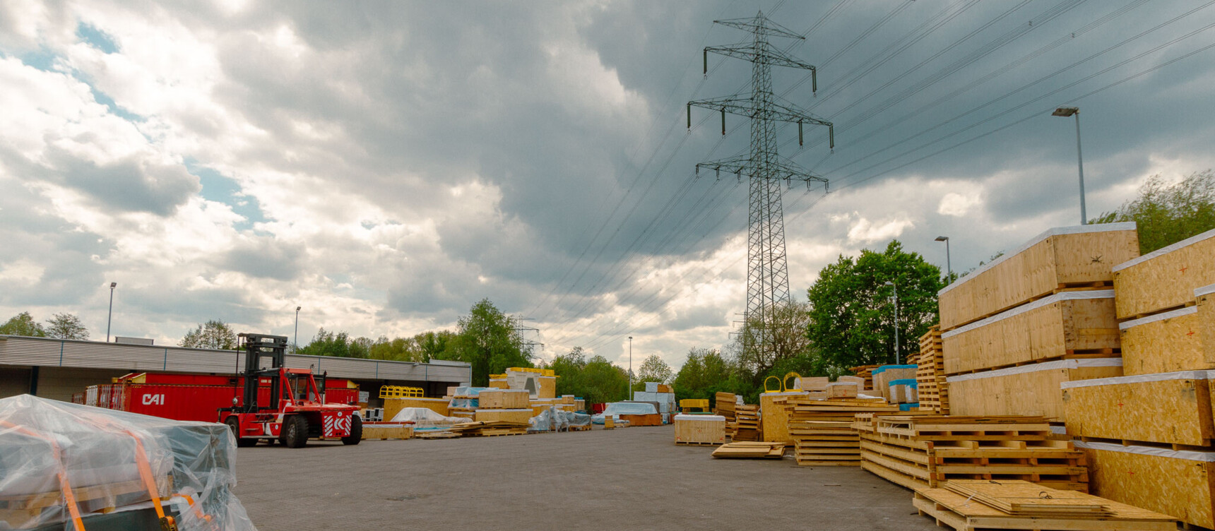 Storage yard in the industrial park