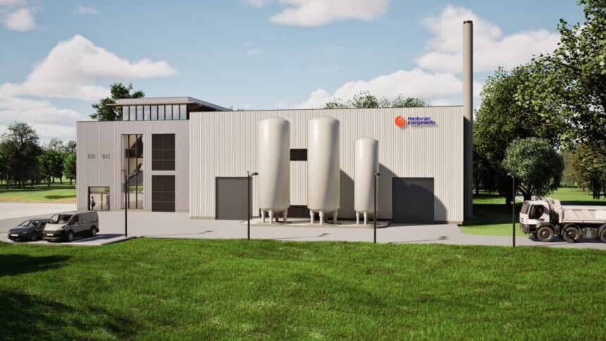 Visualisation of the future boiler house of the geothermal plant in Hamburg Wilhelmsburg